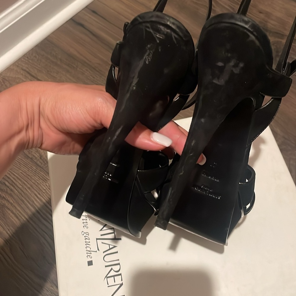 Saint Laurent Tribute Black Platform Heels Sandals size 41, usa 10 - Picture 11 of 16